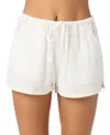 O'neill Juniors' Brenda Cotton Gauze Shorts In White
