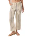 O'neill Juniors' Brenda Cotton Gauze Striped Pants In Tapioca