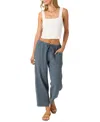 O'neill Brenda Cotton Gauze Wide Leg Pants In Gray