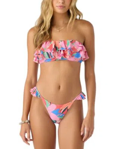 O'neill Oneill Juniors Cabana Strapless Ruffled Bikini Top Cabana Ruffle Bikini Bottoms