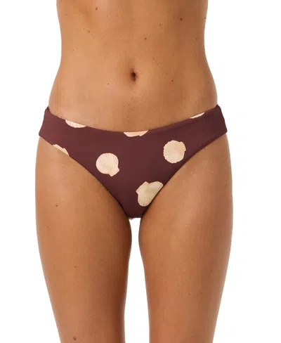 O'neill Juniors' Camila Shells Comber Mid-rise Swim Bottoms In Brown