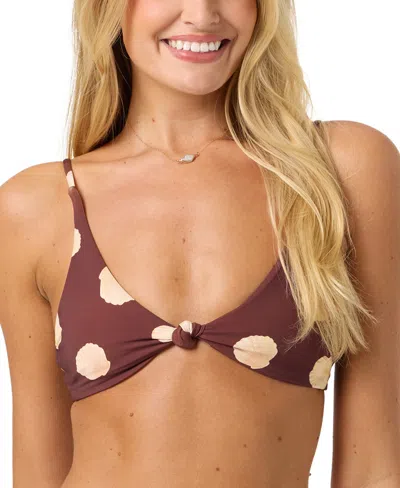 O'neill Juniors' Camila Shells Printed Bikini Top In Brown
