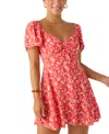 O'neill Juniors' Carina Printed Puff-sleeve Mini Dress