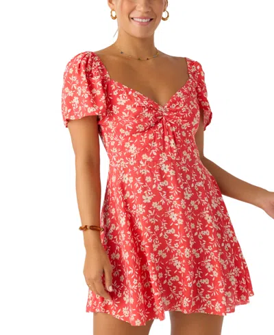 O'neill Juniors' Carina Printed Puff-sleeve Mini Dress