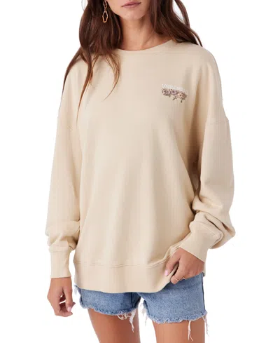 O'neill Juniors' Choice Oversized-fit Graphic Sweatshirt In True Khaki