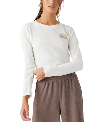 O'neill Juniors' Coast To Coast Cotton Logo-graphic Top In Winter White