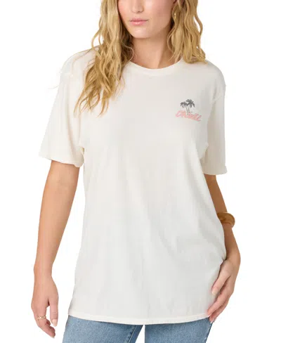O'neill Juniors' Coastline Oversized Graphic T-shirt In Winter White