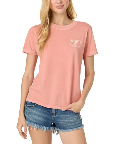 O'neill Juniors' Coral Crest Short-sleeve Cotton Graphic T-shirt In Canyon Clay