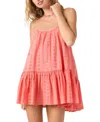 O'neill Juniors' Cotton Eyelet Mini Dress Cover-up In Pink