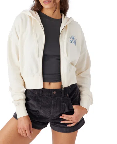 O'neill Juniors' Darcie Cotton Zip-up Hoodie In Winter White