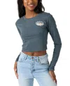 O'neill Juniors' Driftwood Graphic Print Cotton Long-sleeve T-shirt In Slate