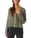 O'neill Juniors' Ferris V-neck Ribbed Cardigan Sweater In Military Green