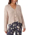 O'neill Juniors' Ferris V-neck Ribbed Cardigan Sweater In Oatmeal Heather