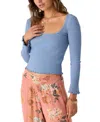 O'neill Juniors' Floki Ribbed-knit Long-sleeve Top In Infinity