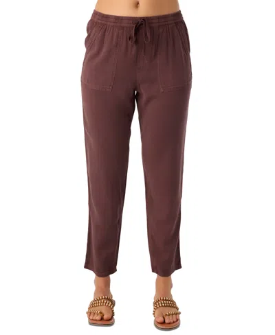 O'neill Juniors' Francina Solid Pocket-front Pull-on Woven Pants In Chocolate