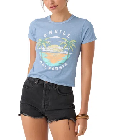 O'neill Juniors' Golden State Shore Graphic T-shirt In Faded Denim