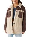 O'neill Juniors' Heath Colorblocked Long-sleeve Sherpa Jacket In Deep Taupe