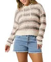 O'neill Juniors' Jayne Long Sleeve Striped Skimmer Hoodie In Multi