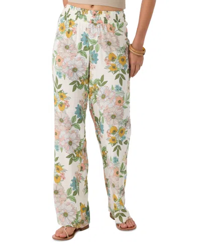 O'neill Juniors' Jonie Cara Floral Pull-on Pants In Winter White