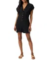 O'neill Juniors' Kamilla Rolled-cuff Button-front Romper In Black