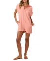 O'neill Juniors' Kamilla Rolled-cuff Button-front Romper In Canyon Clay