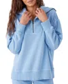 O'neill Juniors' Karma Mock-neck Quarter-zip Sweatshirt In Chambray