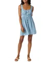 O'neill Juniors' Korie Button-front Mini Dress In Faded Denim