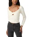 O'neill Juniors' Kristina Sweetheart-neck Long-sleeve Top In Winter White