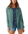 O'neill Leni Cotton Gauze Button-up Shirt In Silver Pine