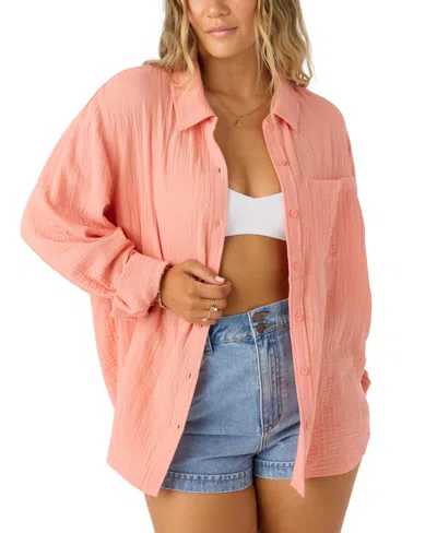 O'neill Juniors' Leni Relaxed Shirt In Canyon Clay