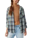 O'neill Juniors' Logan Plaid Cotton Flannel Button-front Shirt In Infinity