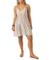 O'neill Saskia Stripe Babydoll Minidress In Multi Color