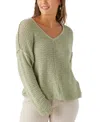 O'neill Juniors' Marina Cotton Exposed-seam Dropped-shoulder Sweater In Desert Sage