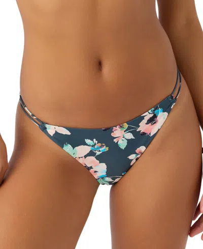 O'neill Juniors' Melody Floral Bondi Bikini Bottoms In Slate