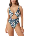 O'neill Juniors' Melody Floral Morro Bay One Piece In Slate
