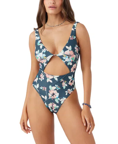 O'neill Juniors' Melody Floral Morro Bay One Piece In Slate