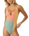 O'neill Juniors' Mirage Colorblocked Edgewater One-piece Swimsuit In Multi Color