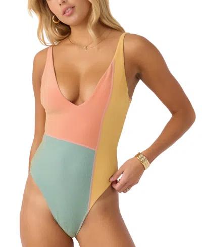 O'neill Juniors' Mirage Colorblocked Edgewater One-piece Swimsuit In Multi Color
