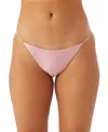 O'neill Oneill Juniors Mizi Metallic Rib Redondo Bikini Top Bottoms In Rose