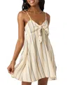 O'neill Juniors' Natalya Cotton Striped Mini Dress In Tapioca
