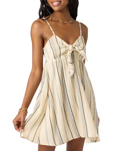 O'NEILL JUNIORS' NATALYA COTTON STRIPED MINI DRESS