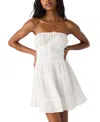 O'neill Naya Eyelet Embroidered Strapless Cotton Minidress In White