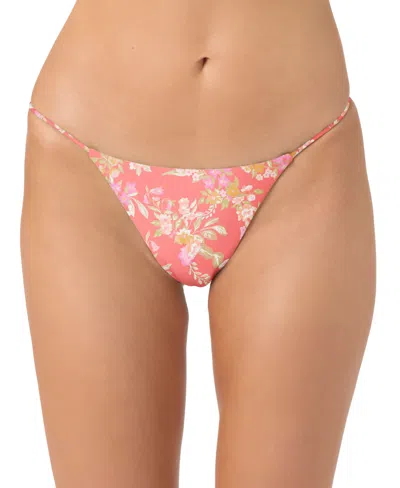 O'neill Juniors' Nayomi Floral Side-strap Bikini Bottoms In Pink