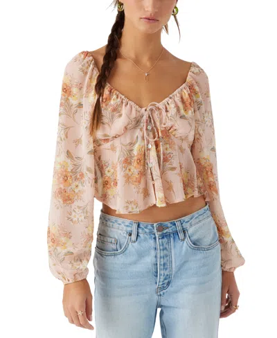 O'NEILL JUNIORS' NOA NAYA FLORAL-PRINT LONG-SLEEVE TOP