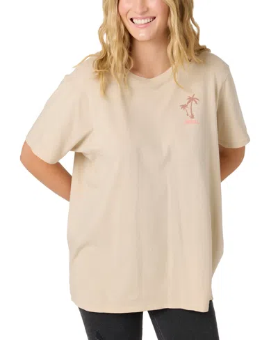 O'neill Juniors' Oversized Beachside Bliss T-shirt In Cement