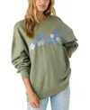 O'neill Juniors' Oversized Graphic Crewneck Sweatshirt In Desert Sage