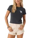 O'neill Juniors' Palm Meadow Short-sleeve Cotton T-shirt In Washed Black