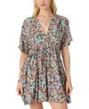 O'neill Juniors' Rosemary Terrece Floral-print Babydoll Dress In Slate