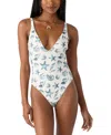 O'neill Saltwater Essentials Edgewater Ivory Printed One-piece Swimsuit In White
