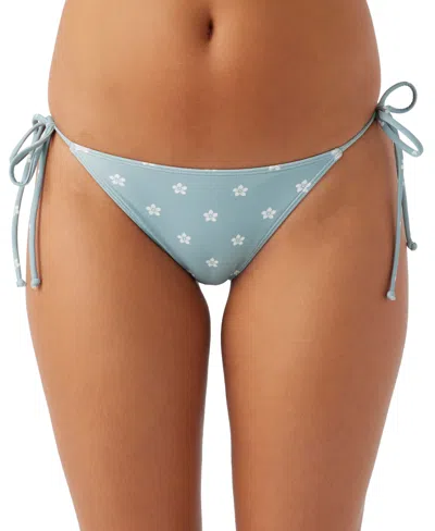 O'neill Saltwater Essentials Maracas Side Tie Bikini Bottoms In Multi Blue